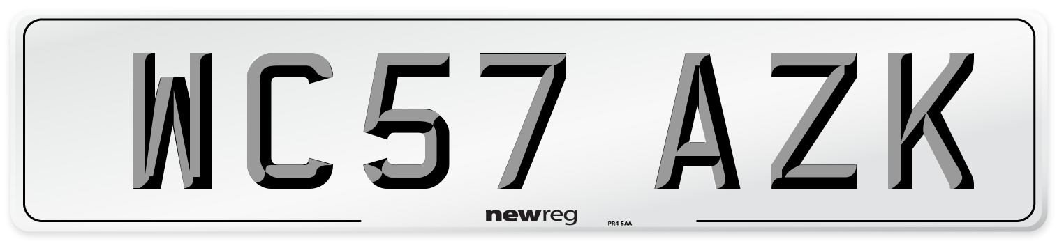 WC57 AZK Number Plate from New Reg